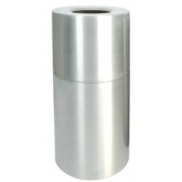 WITT Round Aluminum Indoor Waste Receptacle - 24 gallon, Aluminum Clear Coat